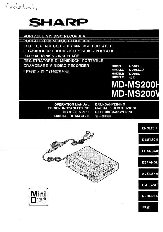 Mode d'emploi SHARP MD-MS200H/W