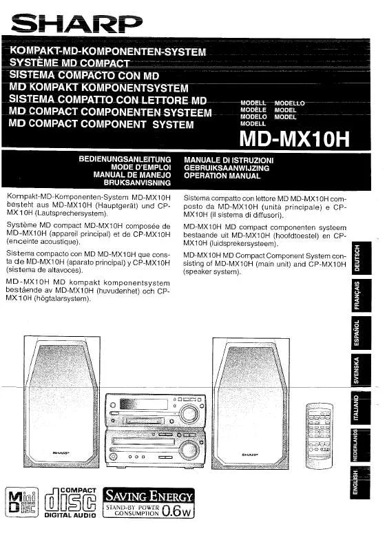 Mode d'emploi SHARP MD-MX10H