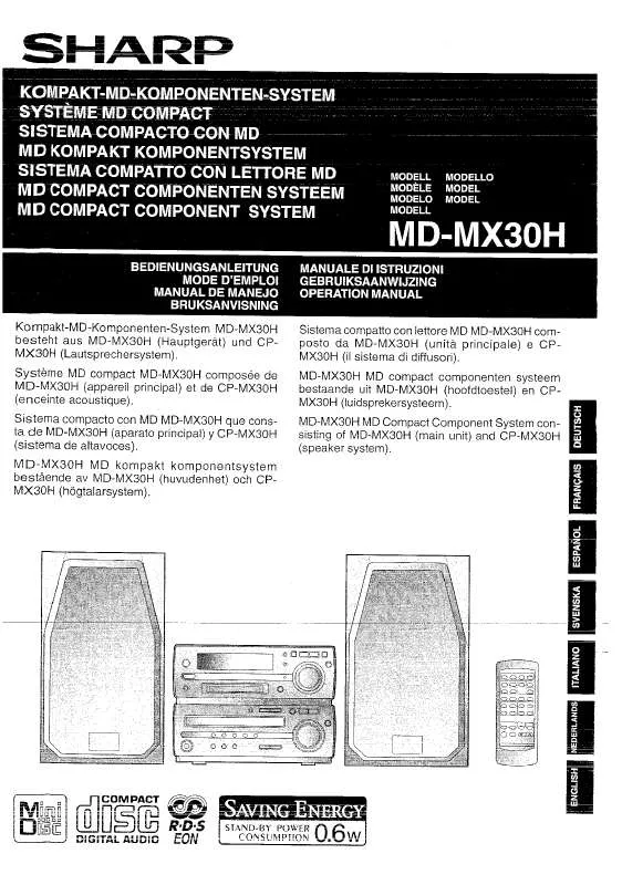 Mode d'emploi SHARP MD-MX30H