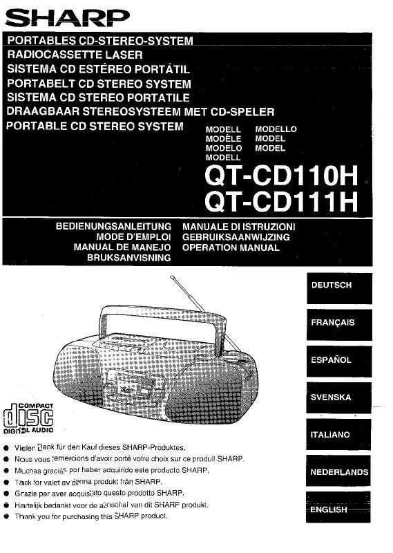 Mode d'emploi SHARP QT-CD110H/111H