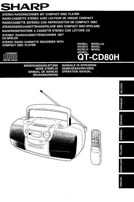 Mode d'emploi SHARP QT-CD80H