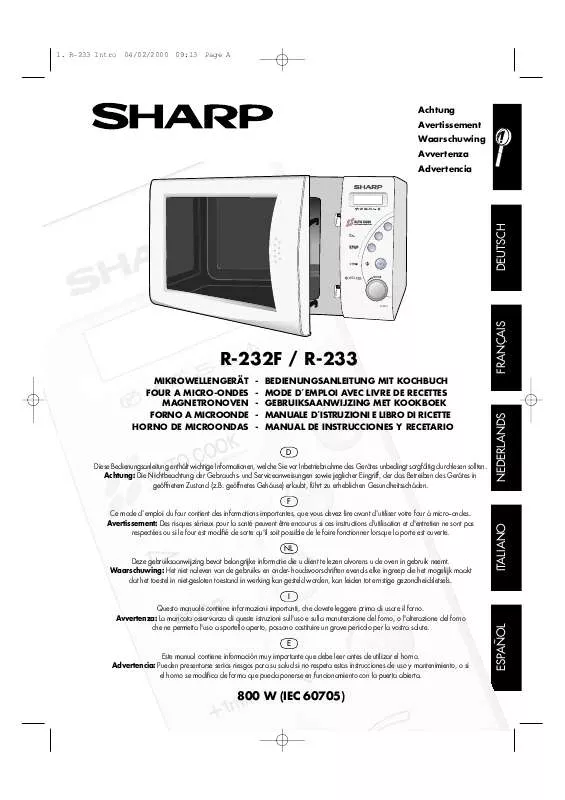 Mode d'emploi SHARP R-232F/233
