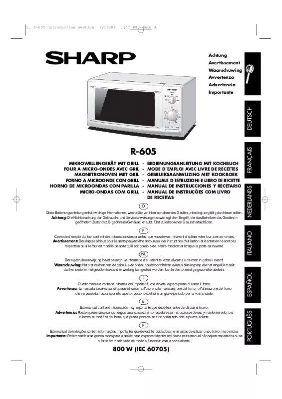 Mode d'emploi SHARP R-605
