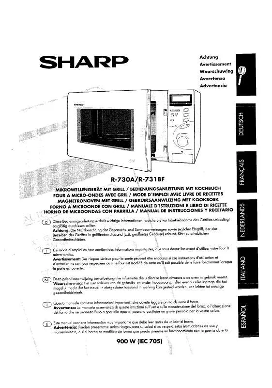 Mode d'emploi SHARP R-730A/731BF