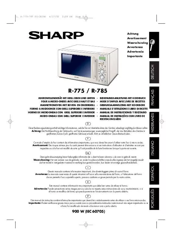 Mode d'emploi SHARP R-775/785