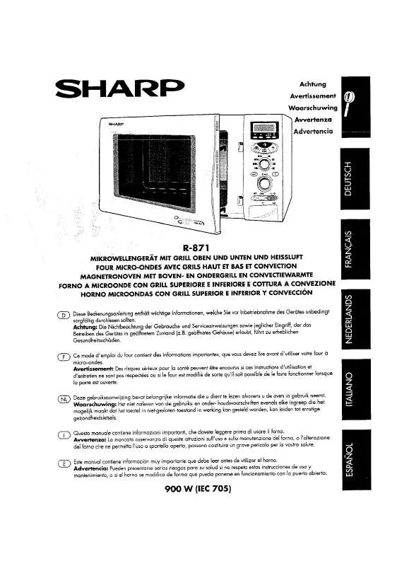 Mode d'emploi SHARP R-871
