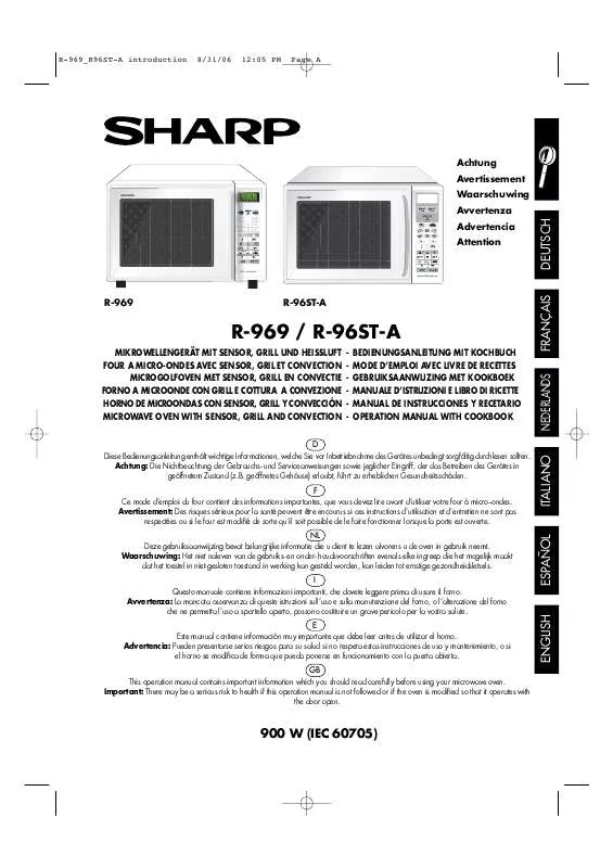 Mode d'emploi SHARP R-969