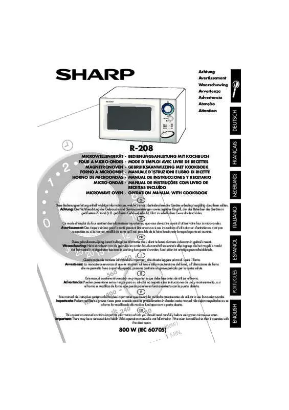 Mode d'emploi SHARP R208 & R-208,MV