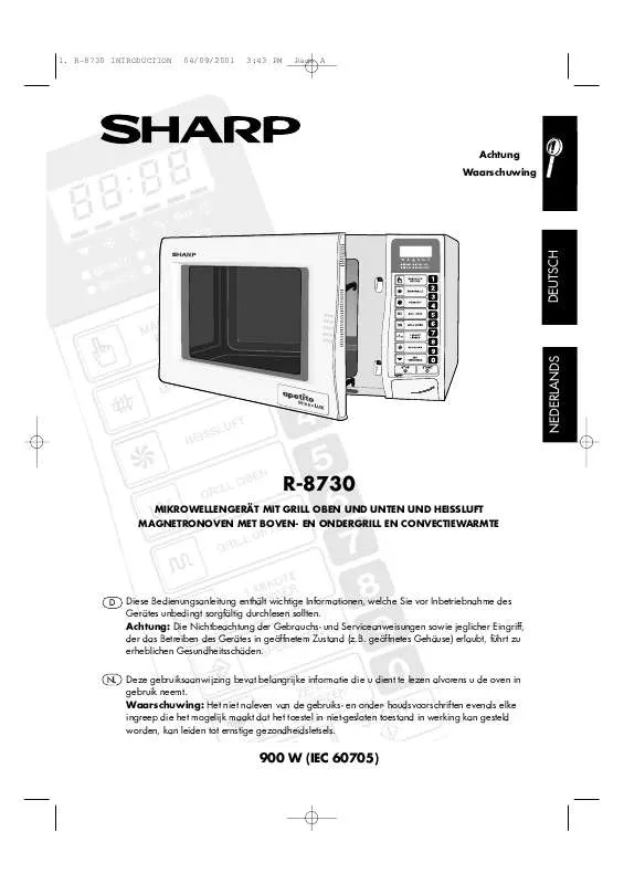 Mode d'emploi SHARP R-8730A