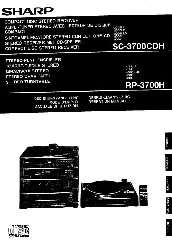 Mode d'emploi SHARP SC-3700CDH/RP-3700H