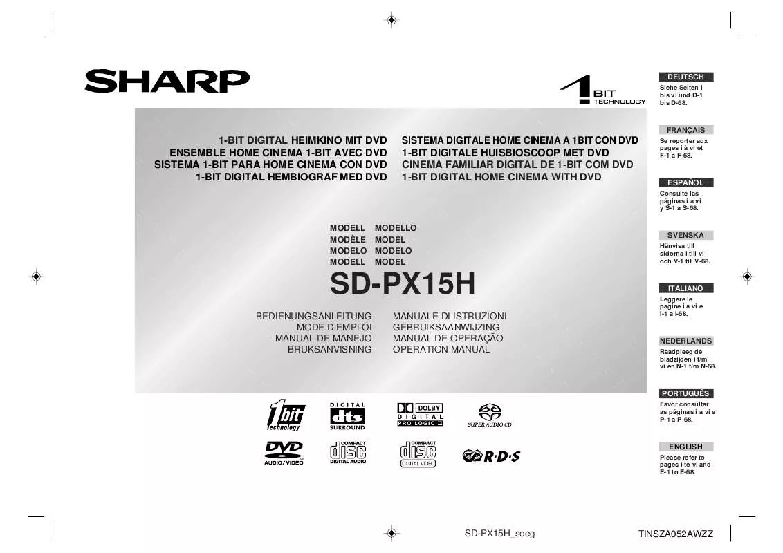 Mode d'emploi SHARP SD-PX15H