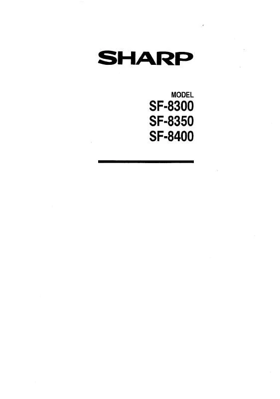 Mode d'emploi SHARP SF-8300/8350/8400