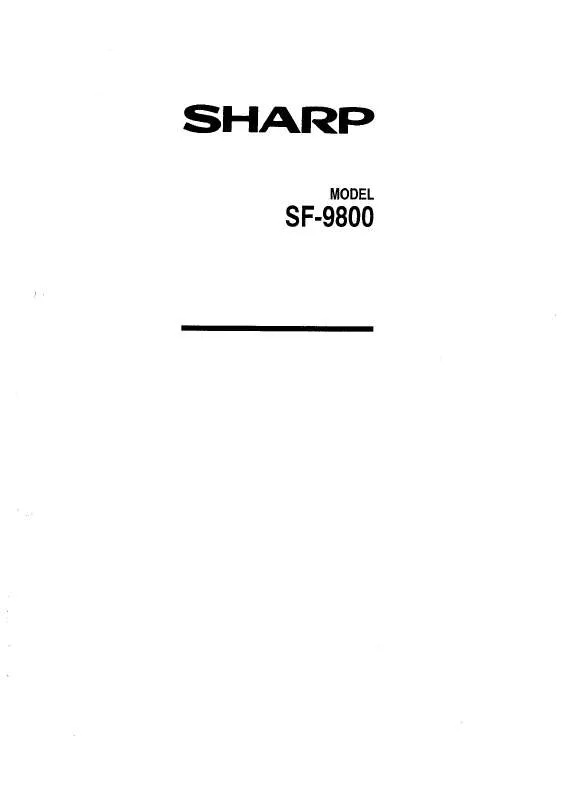 Mode d'emploi SHARP SF-9800
