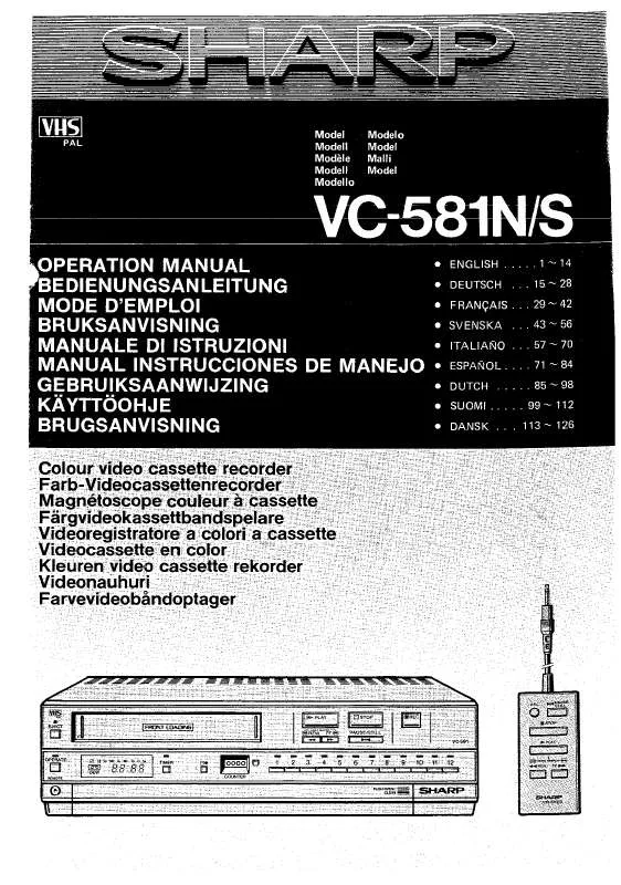 Mode d'emploi SHARP VC-581N/S