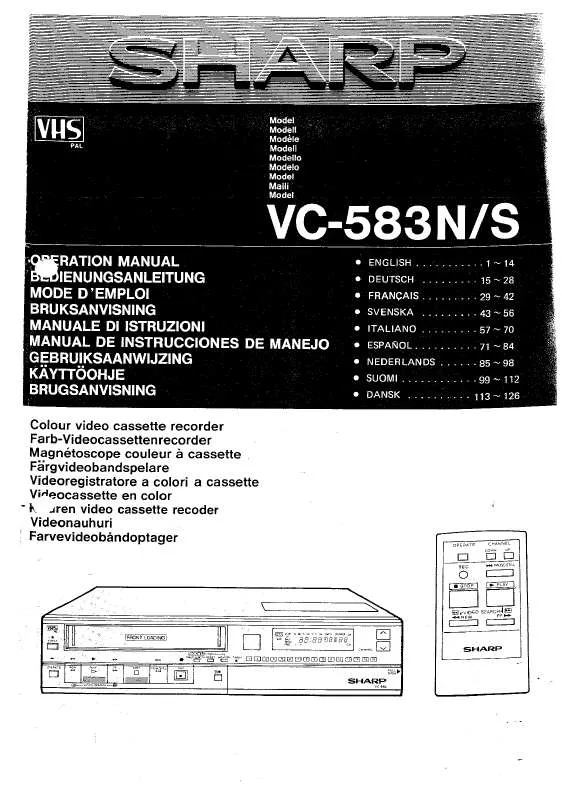 Mode d'emploi SHARP VC-583N/S