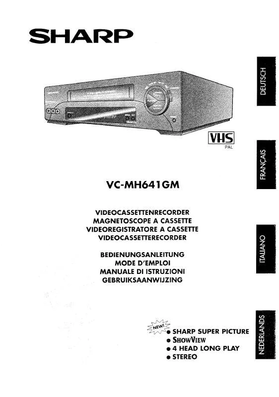 Mode d'emploi SHARP VC-MH641GM