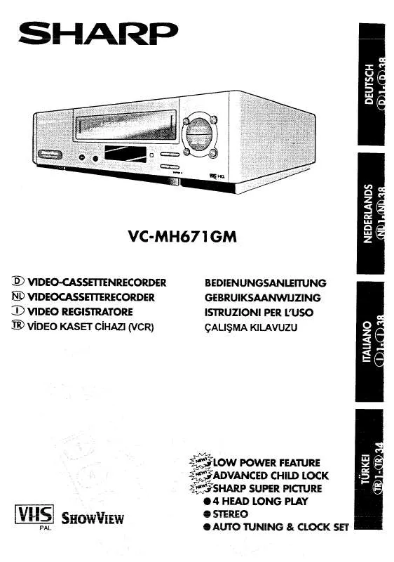 Mode d'emploi SHARP VC-MH671GM