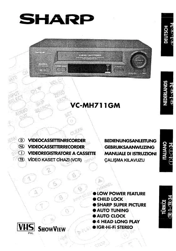 Mode d'emploi SHARP VC-MH711GM