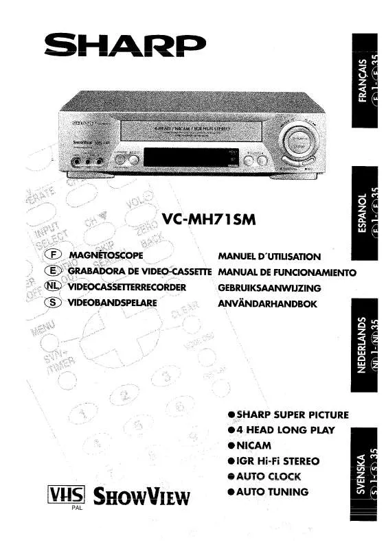 Mode d'emploi SHARP VC-MH71SM