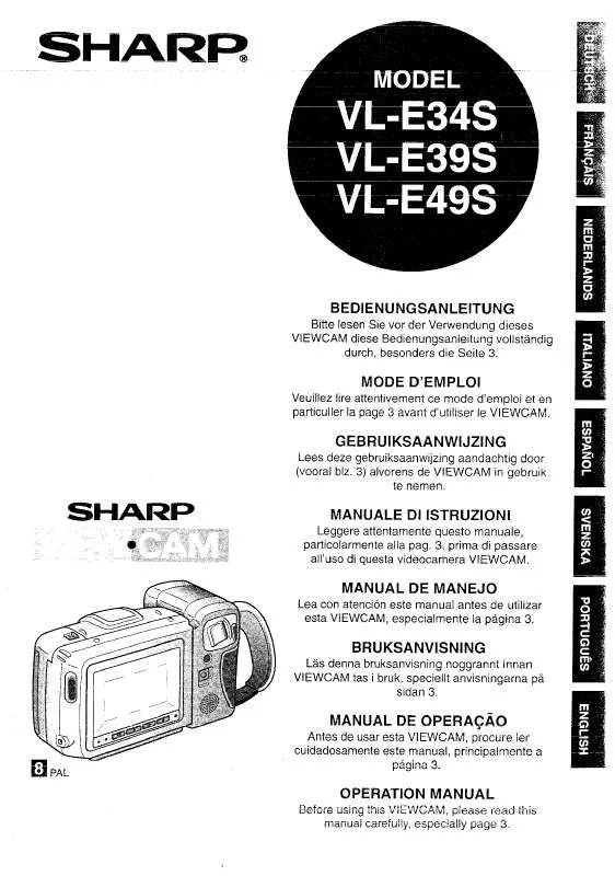 Mode d'emploi SHARP VL-E34S/E39S/E49S