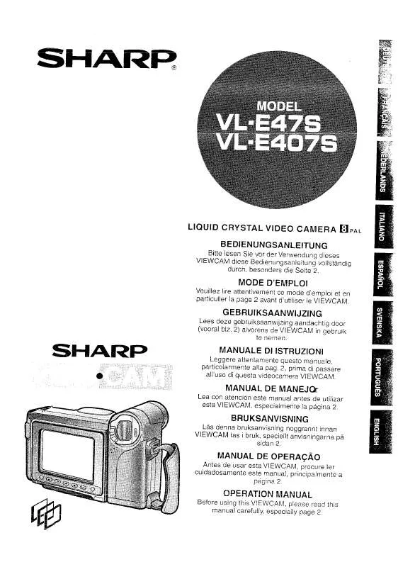 Mode d'emploi SHARP VL-E47S/E407S