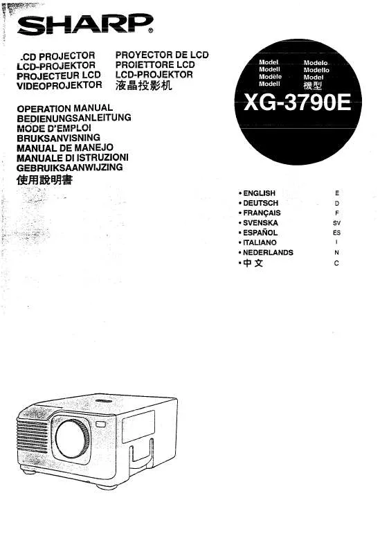 Mode d'emploi SHARP XG-3790E