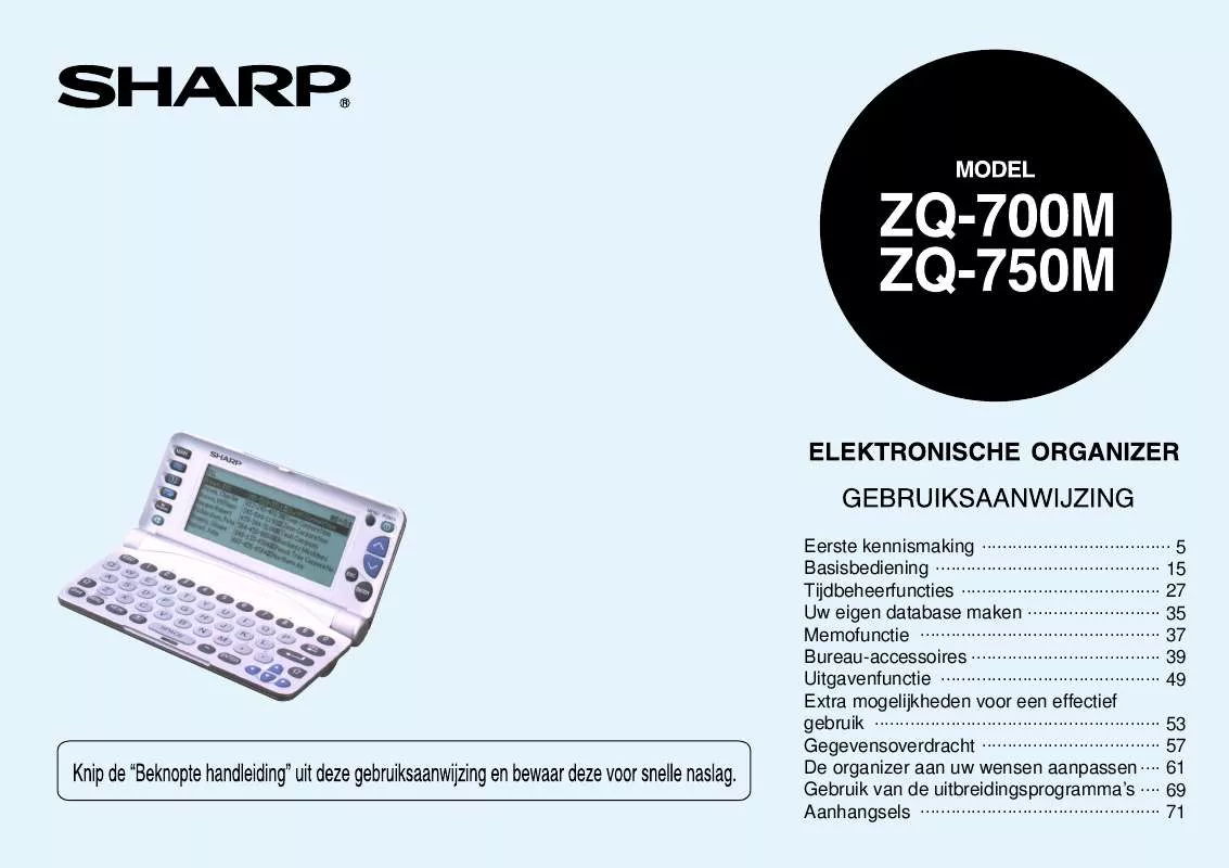 Mode d'emploi SHARP ZQ-750M