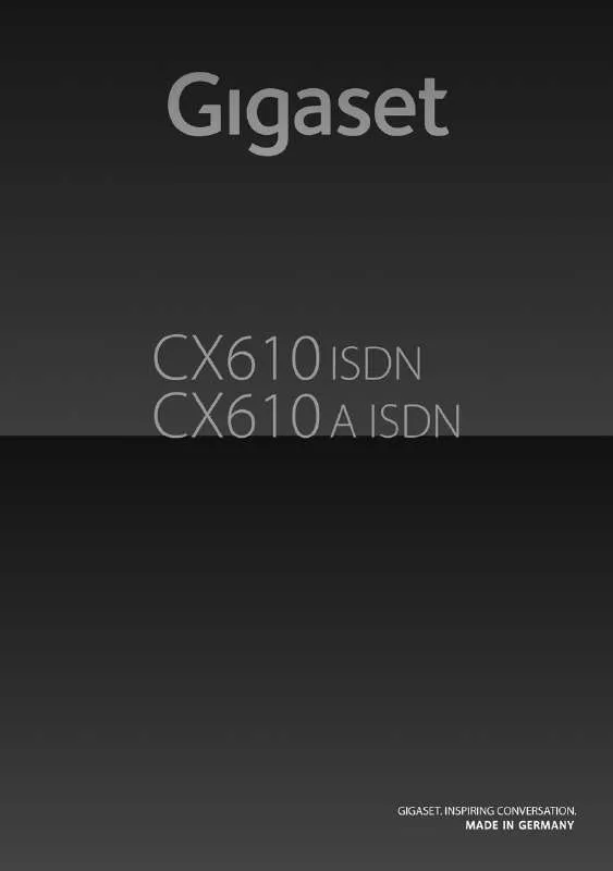 Mode d'emploi SIEMENS GIGASET CX610A ISDN