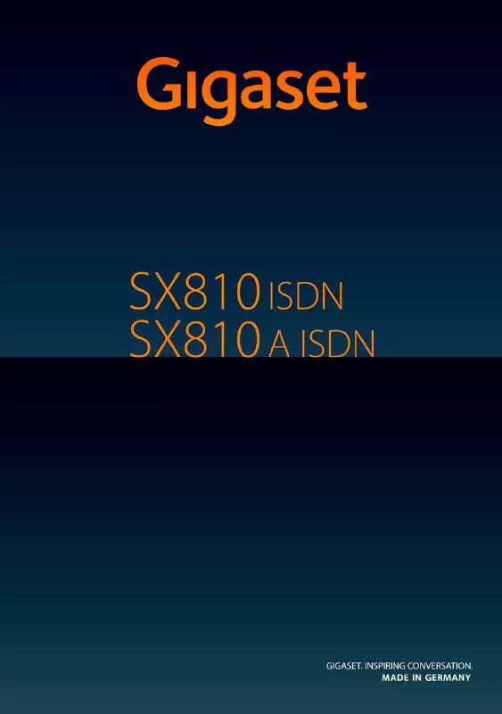 Mode d'emploi SIEMENS GIGASET SX810A ISDN