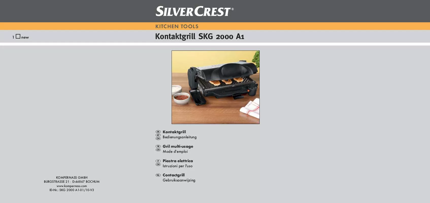Mode d'emploi SILVERCREST SKG 2000 A1