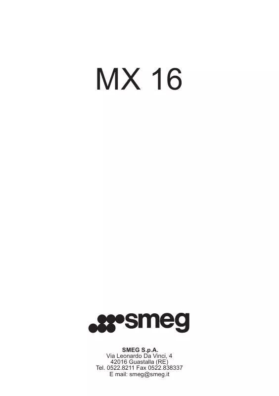 Mode d'emploi SMEG MX16