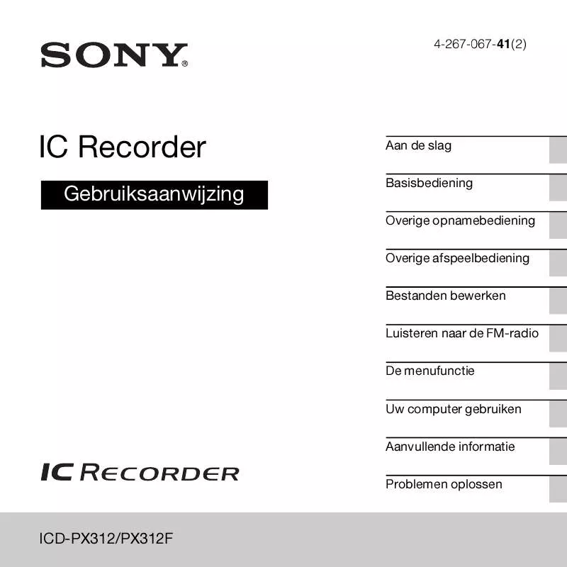 Mode d'emploi SONY ICD-PX312
