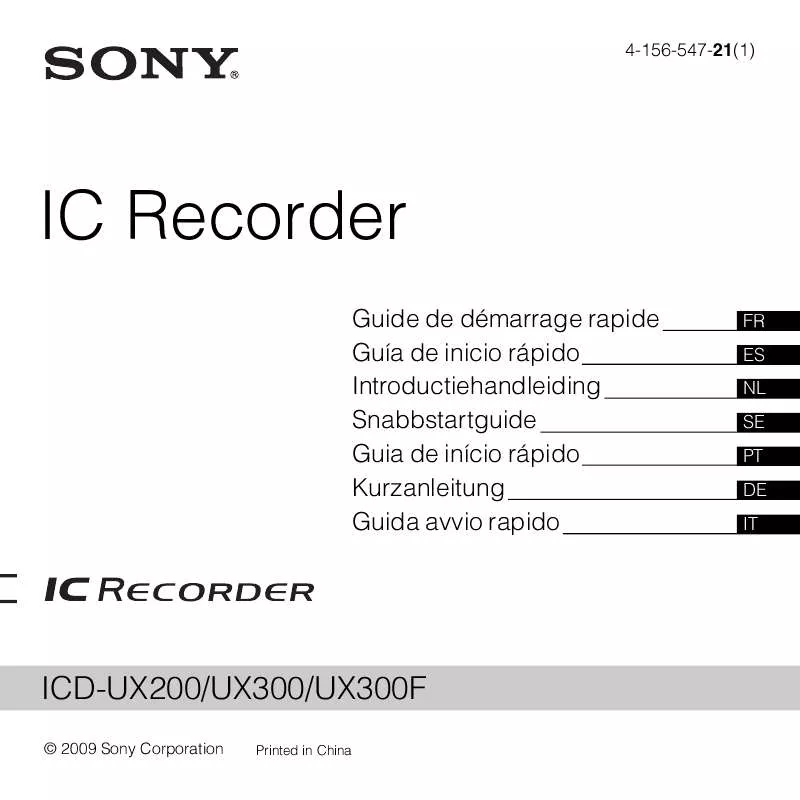 Mode d'emploi SONY ICD-UX200F