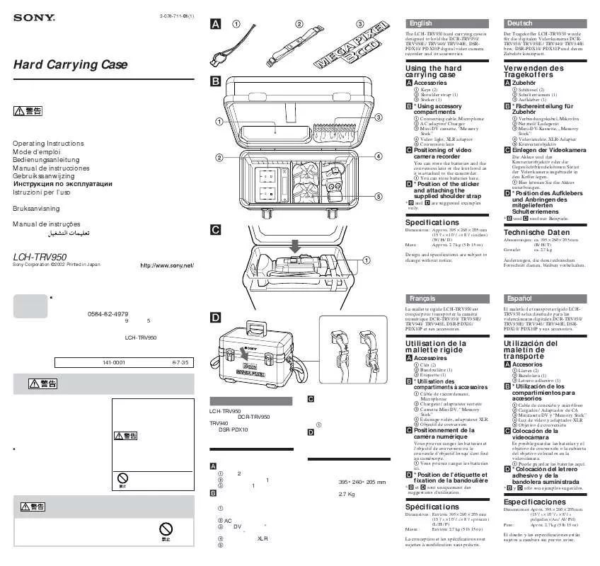 Mode d'emploi SONY LCH-TRV950