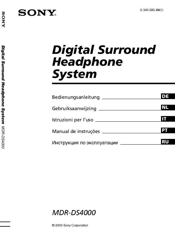 Mode d'emploi SONY MDR-DS4000