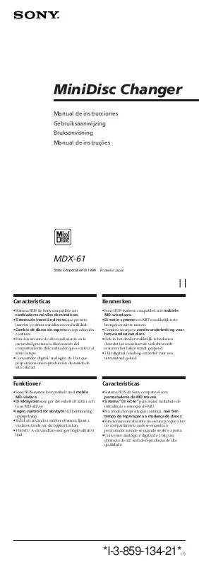 Mode d'emploi SONY MDX-61