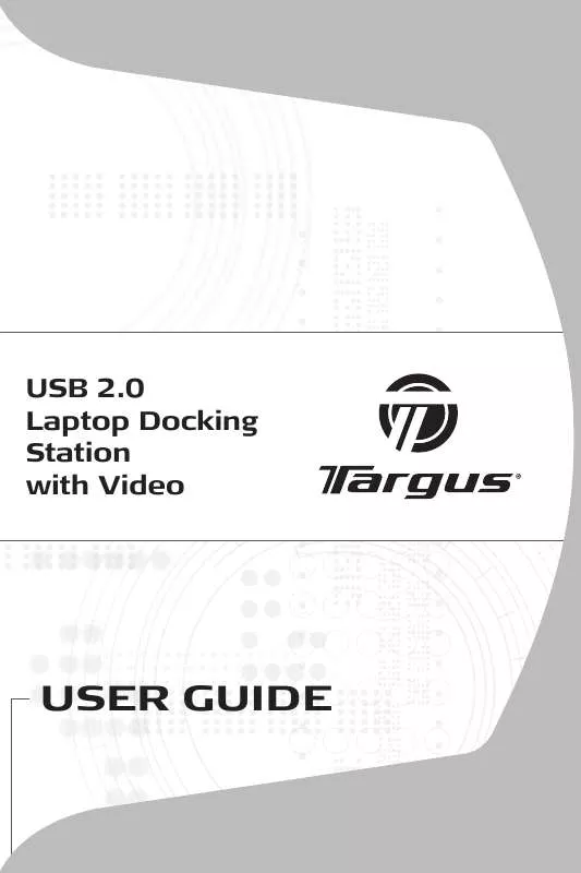 Mode d'emploi TARGUS USB 2.0 LATPOP DOCKING STATION