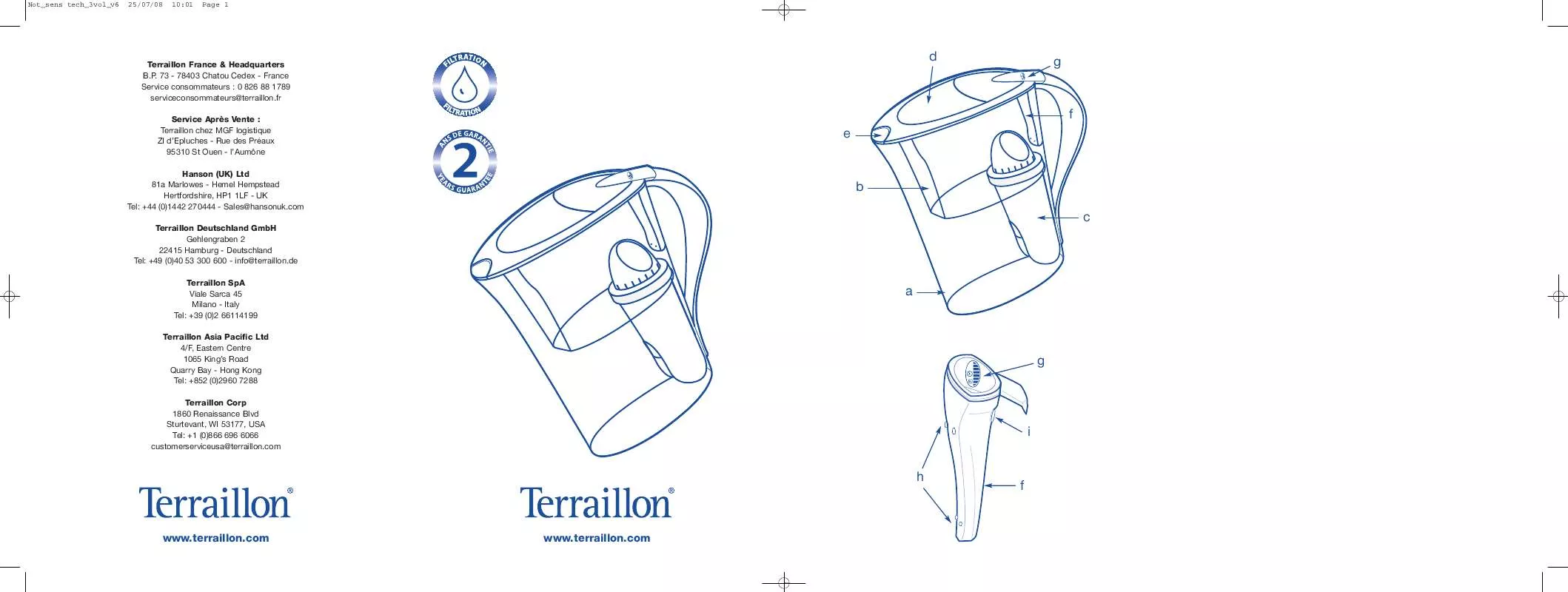 Mode d'emploi TERRAILLON WATER-FILTER JUGS WITH DUO CONTROL TECHNOLOGY
