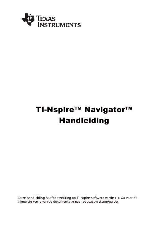 Mode d'emploi TEXAS INSTRUMENTS TI-NSPIRE NAVIGATOR