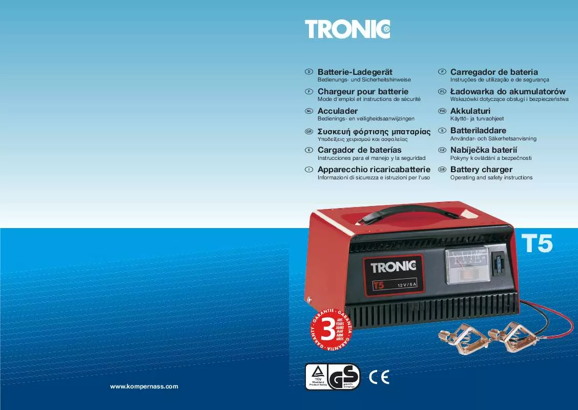 Mode d'emploi TRONIC T5 BATTERY CHARGER