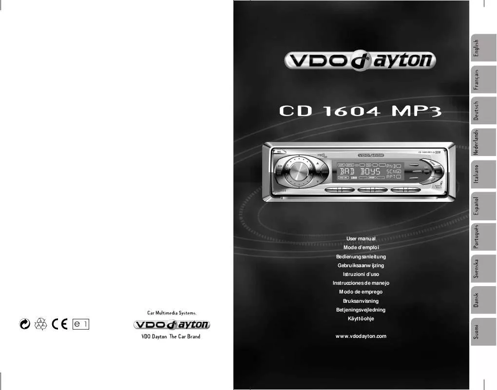 Mode d'emploi VDO DAYTON CD 1604 MP3