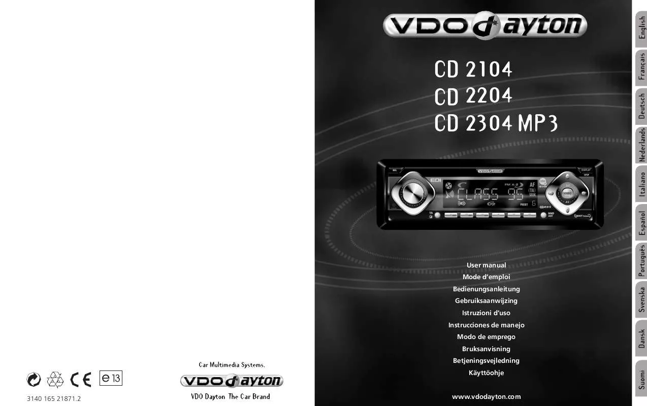 Mode d'emploi VDO DAYTON CD 2304 MP3