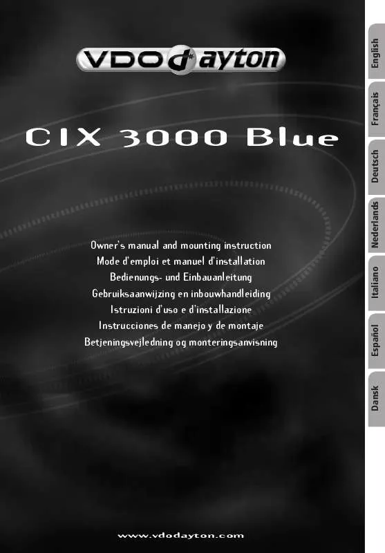 Mode d'emploi VDO DAYTON CIX 3000 BLUE