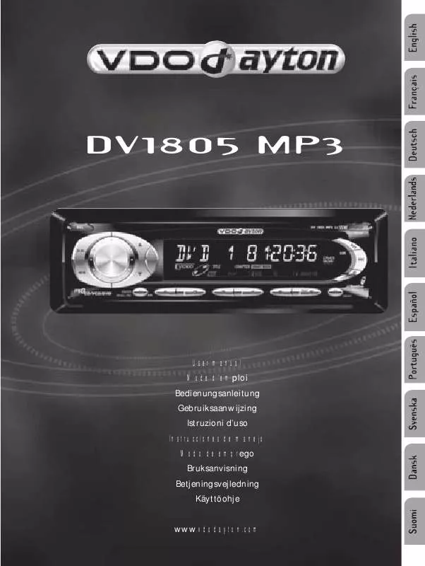 Mode d'emploi VDO DAYTON DV 1805 MP3