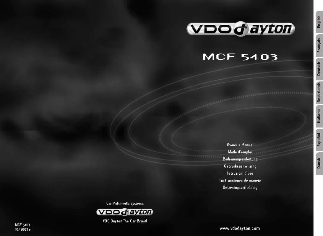 Mode d'emploi VDO DAYTON MCF 5403