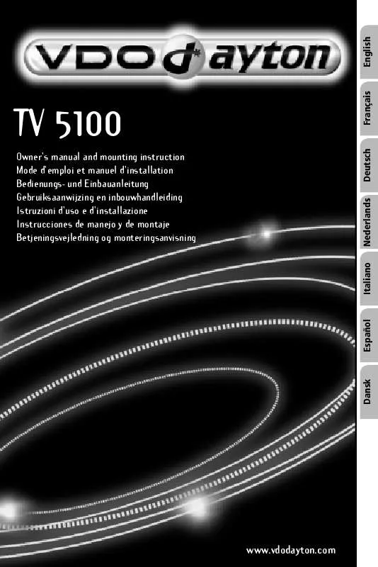 Mode d'emploi VDO DAYTON TV 5100