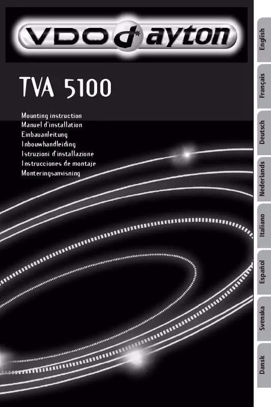 Mode d'emploi VDO DAYTON TVA 5100