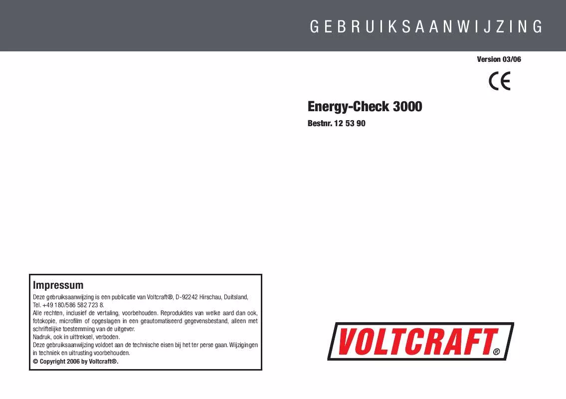 Mode d'emploi VOLTCRAFT ENERGY-CHECK 3000