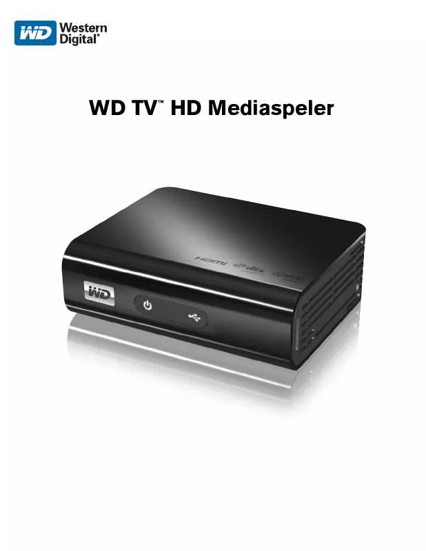 Mode d'emploi WESTERN DIGITAL TV HD MEDIA PLAYER