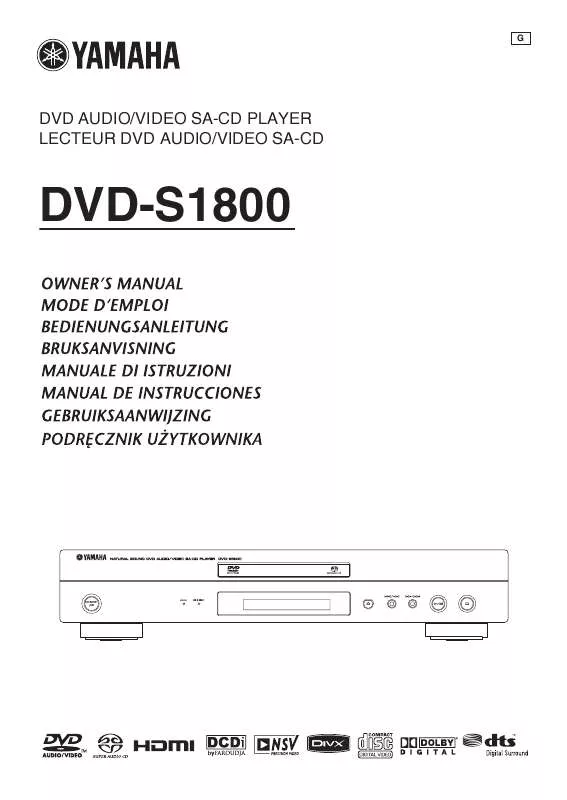 Mode d'emploi YAMAHA DVD-S1800